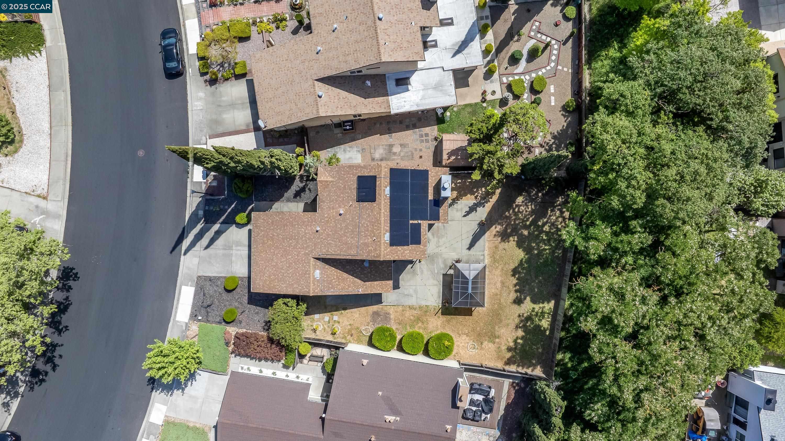 121 Brighton Street Hercules, CA 94547 - Photo 50 of 55 an aerial view of a house with a yard and seating space
