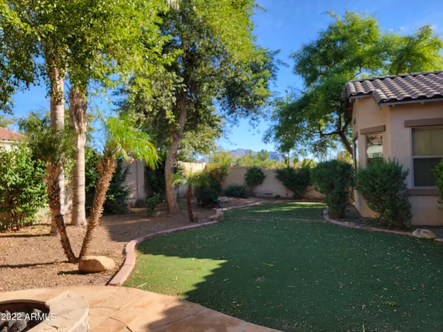 a view of a backyard with a garden