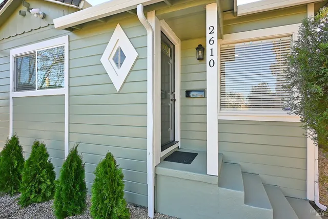 a view of a door of the house