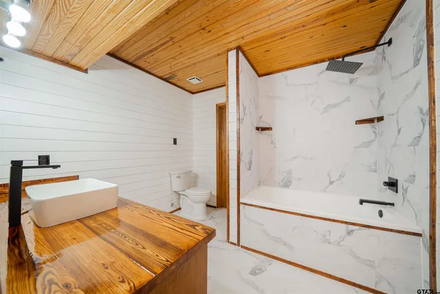a bathroom with a sink and a bathtub