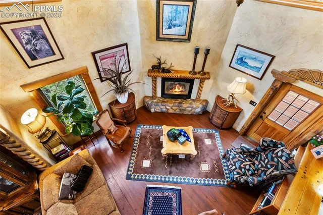 a living room with furniture