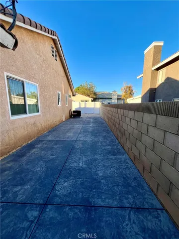 a view of an outdoor space and a building