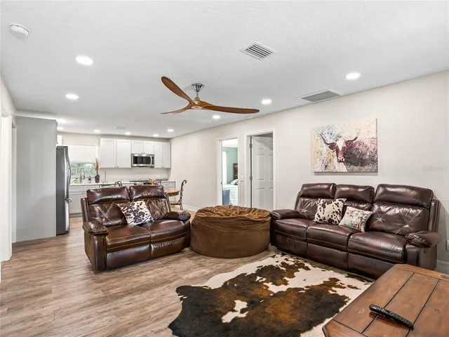a living room with furniture