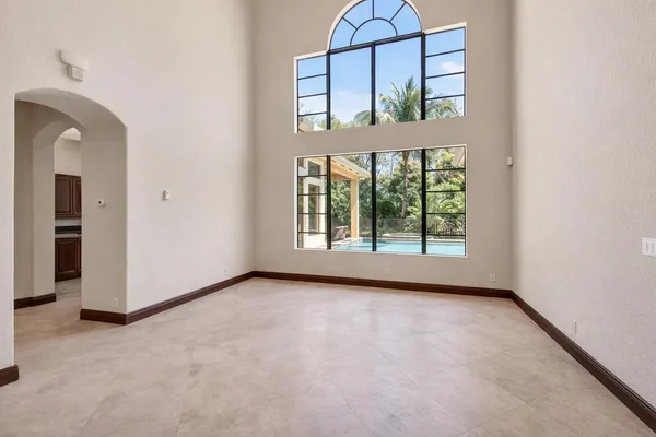 a view of a hallway with a window
