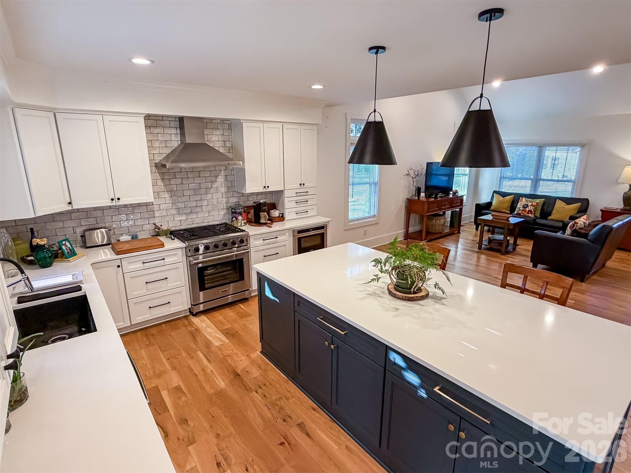 85 20th Avenue Northwest Hickory, NC 28601 - Photo 16 of 47 a kitchen with stainless steel appliances granite countertop a sink a stove and a wooden floors