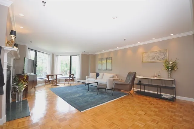 a living room with furniture