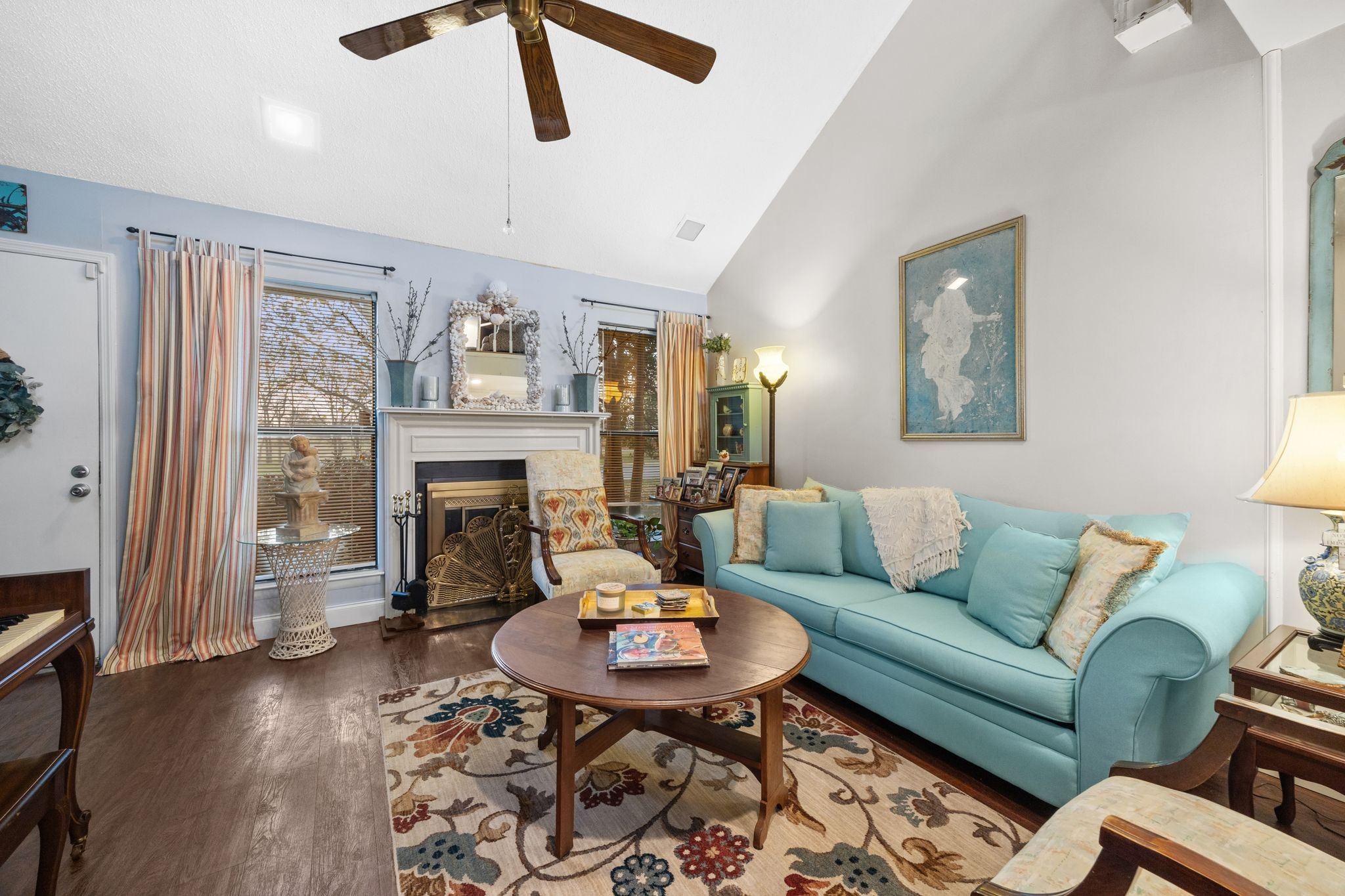 230 Harpers Mill Road Hermitage, TN 37076 - Photo 3 of 17 a living room with furniture a fireplace and a large window