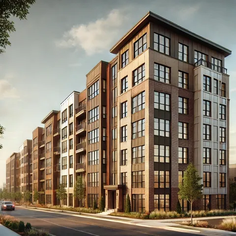 a front view of a building