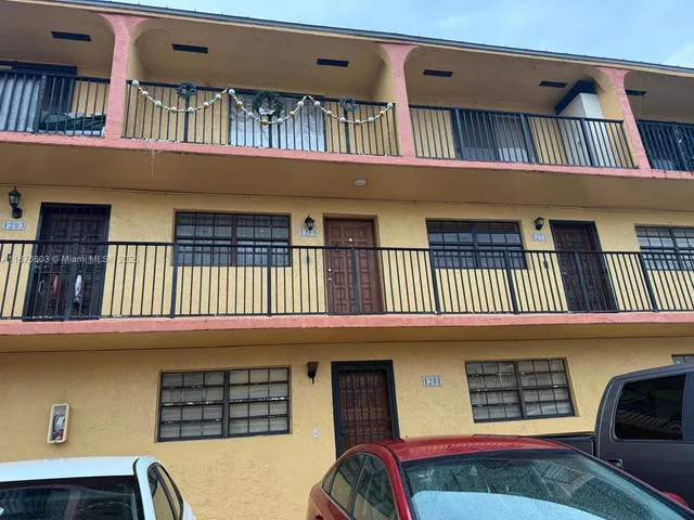 a front view of a building