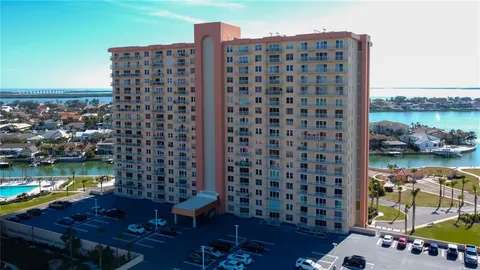 a view of a patio with water view