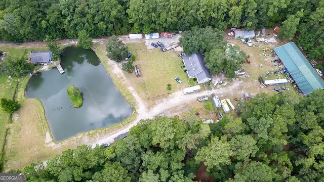 a view of a lake with a mountain in the background