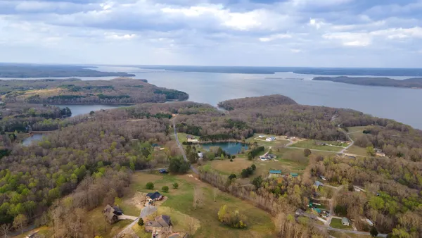 a view of lake and mountain