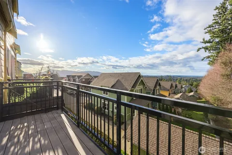 a view of city from a balcony