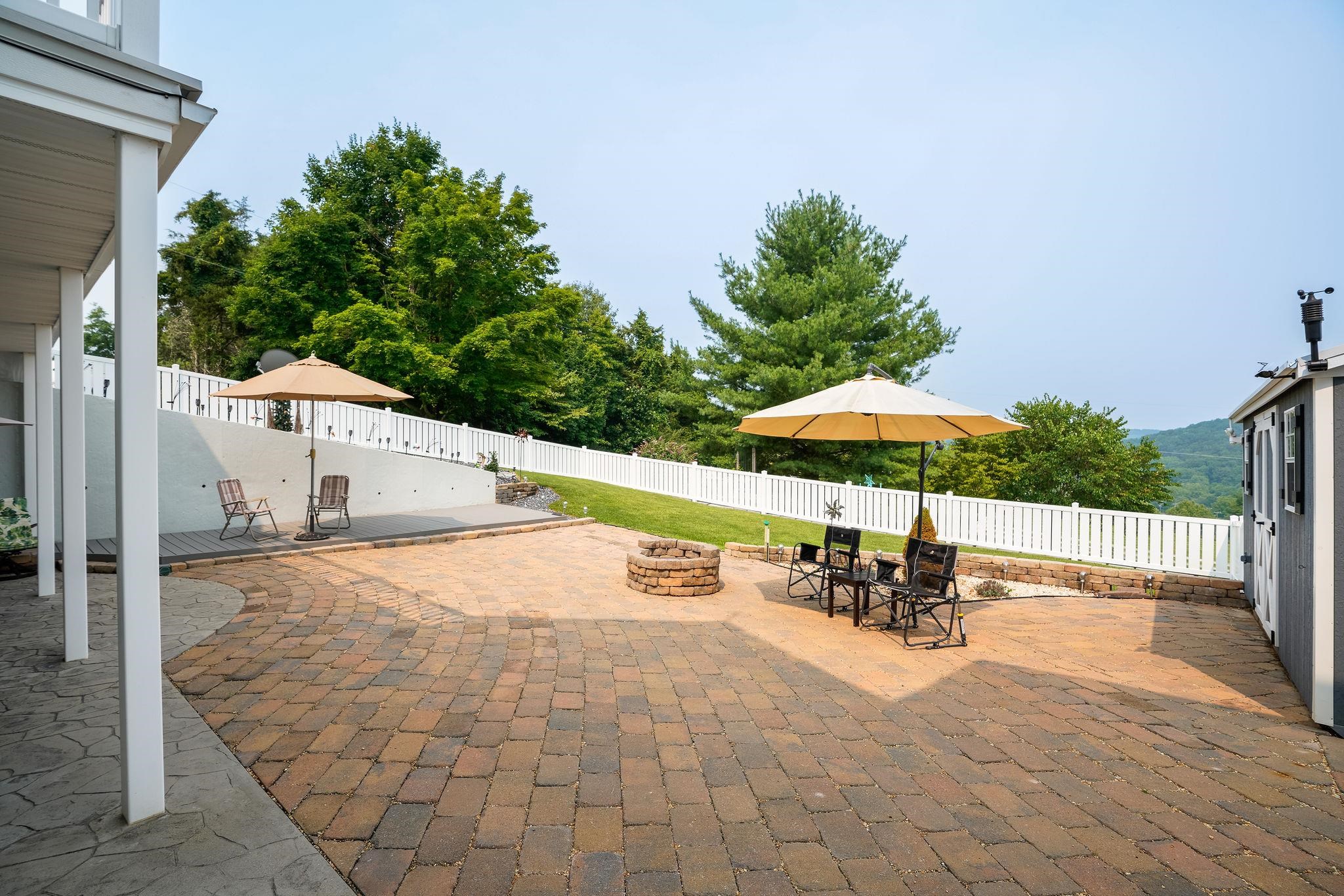 400 Quick's Mill Road Verona, VA 24482 - Photo 60 of 75 a view of a terrace with chairs under an umbrella