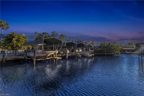 a view of a lake with houses