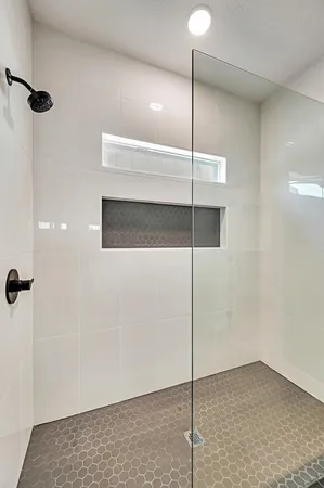 a bathroom with a shower