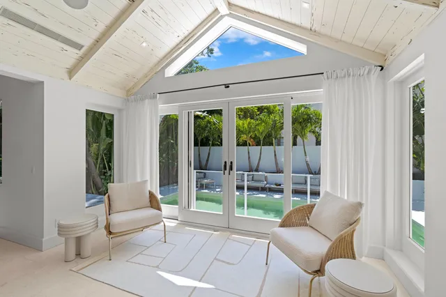 a outdoor living space with furniture and a garden