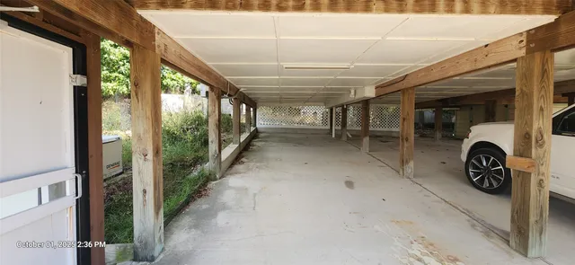 a view of a car garage door