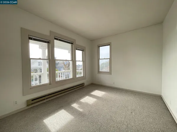 an empty room with a window
