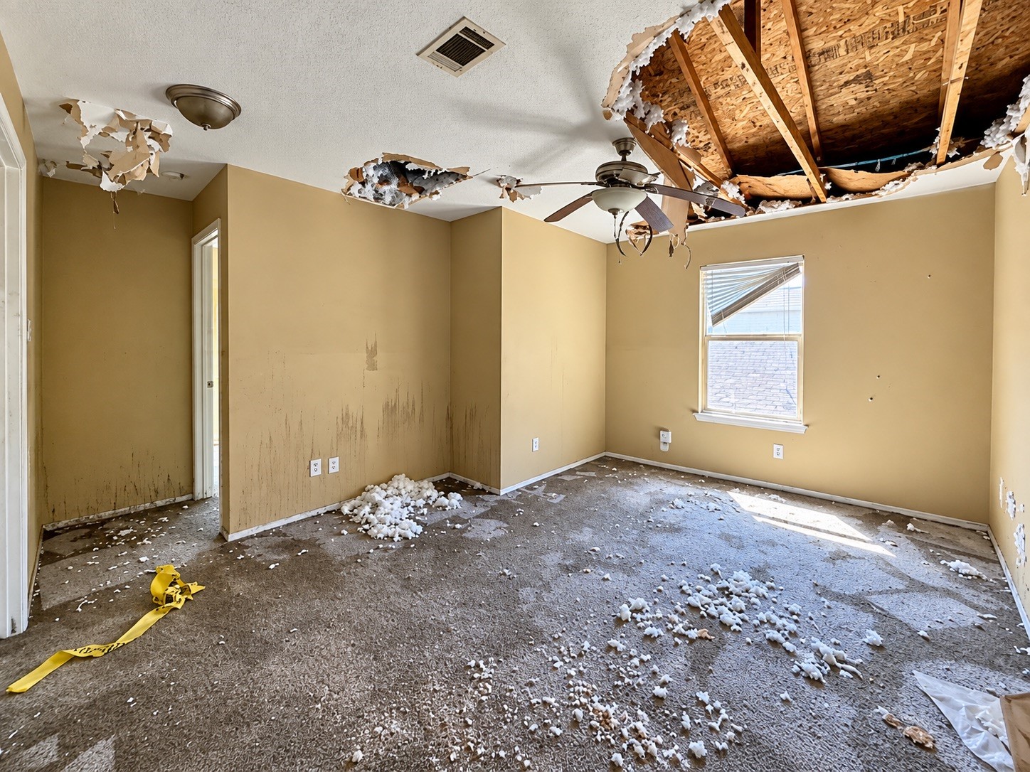 22815 Red Leo Lane Spring, TX 77389 - Photo 8 of 15 Bedroom with ceiling damage, natural light, and existing interior condition