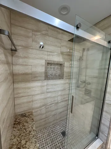 a bathroom with a shower