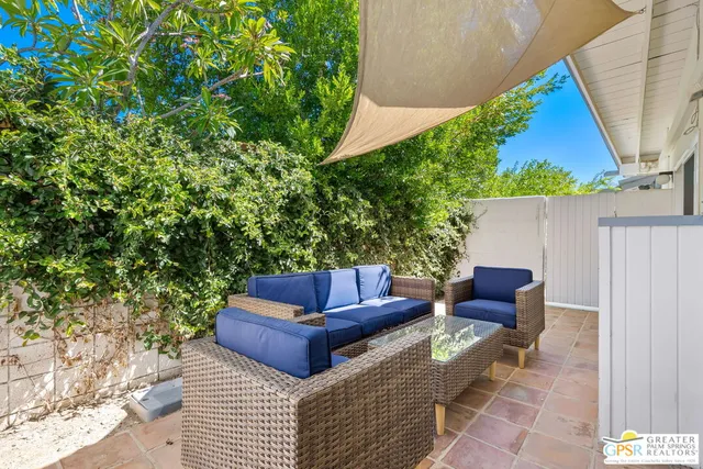 a view of a couches in a patio