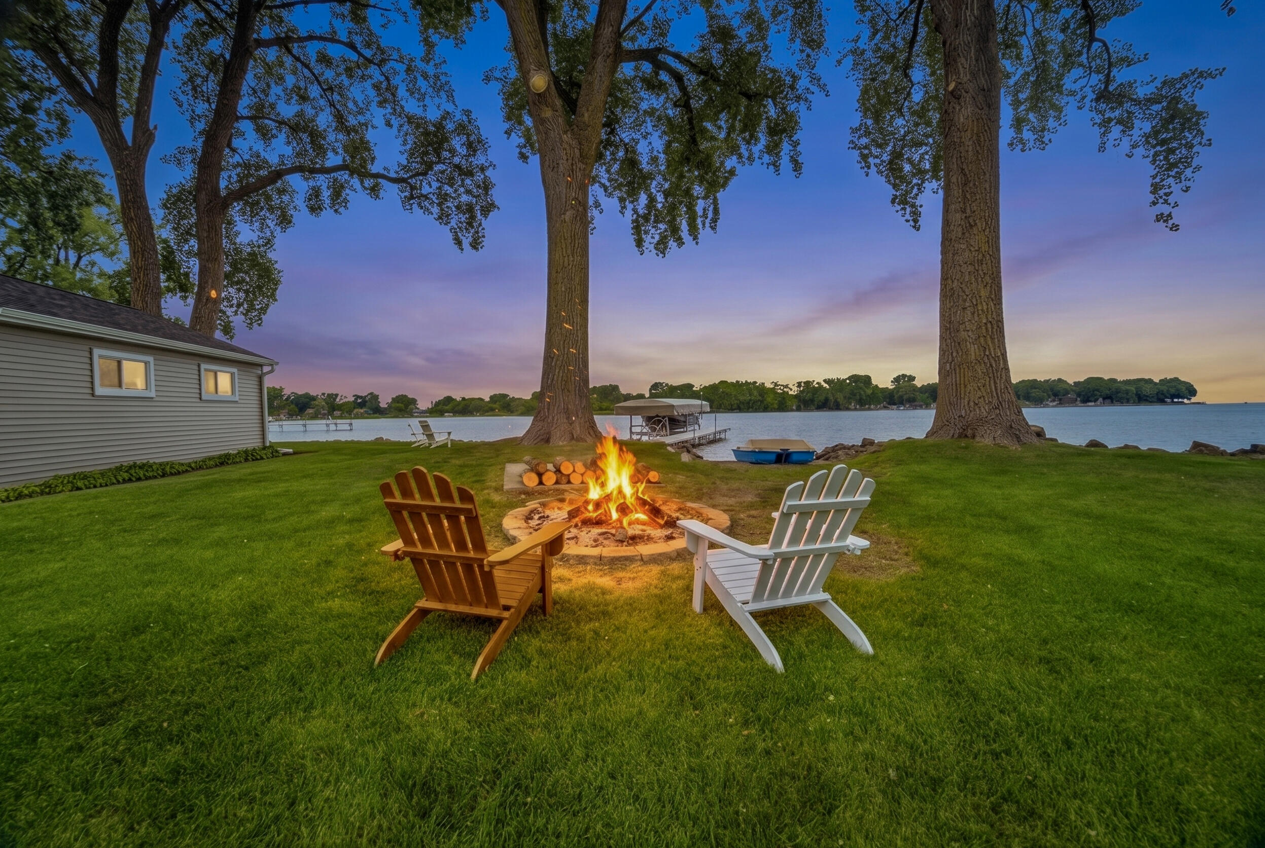 6121 Black Wolf Point Road Black Wolf, WI 54902 - Photo 85 of 85 Night View Fire Pit