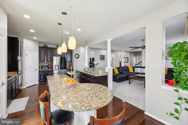 a kitchen with lots of counter top space