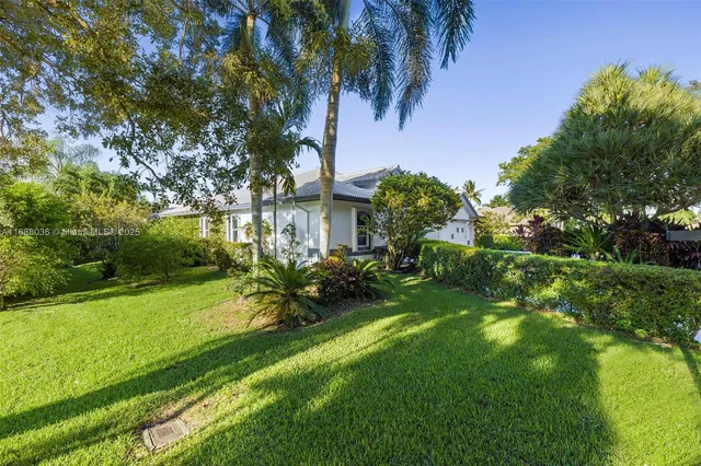 a view of yard with green space