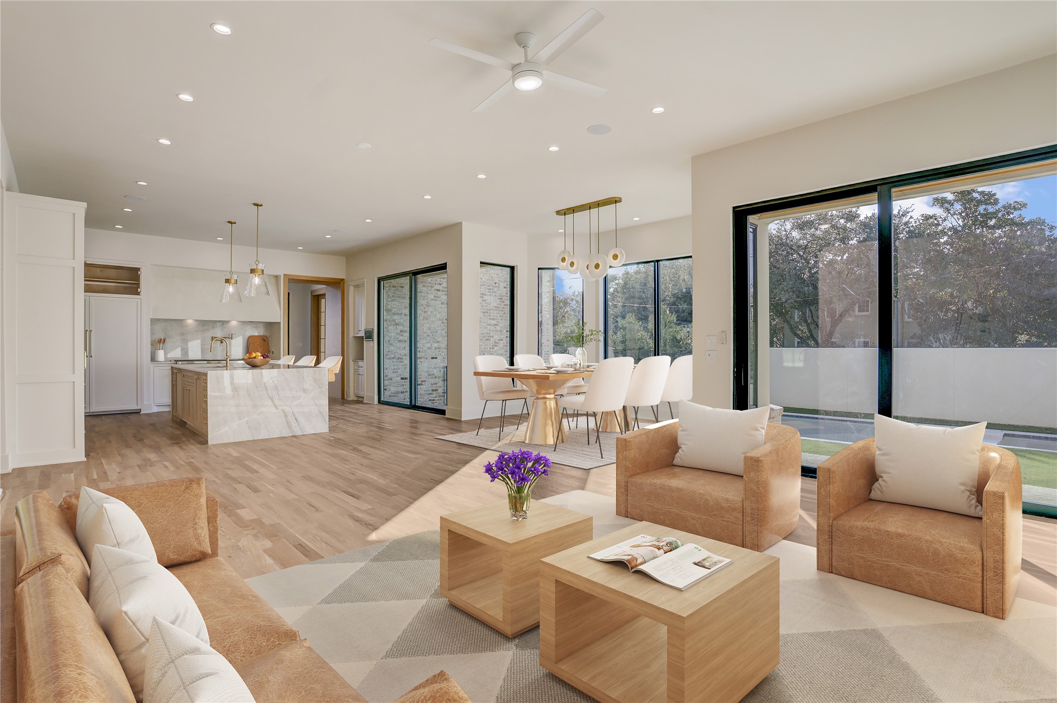 2250 Sunset Boulevard Houston, TX 77005 - Photo 13 of 40 Kitchen, breakfast and family room (virtually staged).