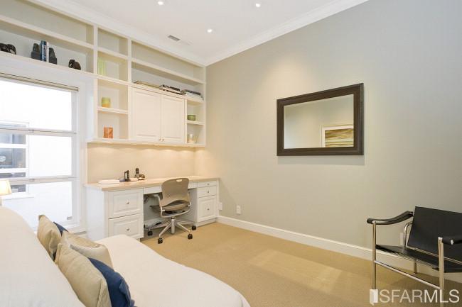 2139 Green, Unit E San Francisco, CA 94123 - Photo 15 of 18 Guest bedroom with built-in home office.