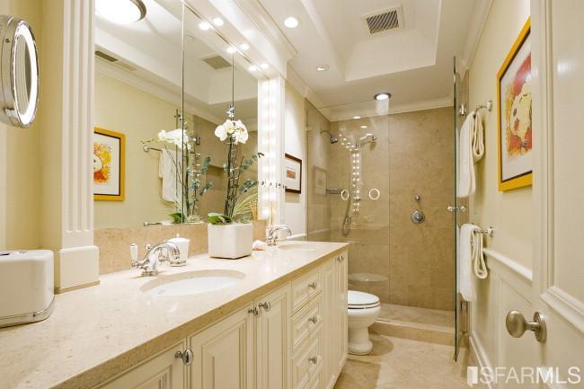2139 Green, Unit E San Francisco, CA 94123 - Photo 17 of 18 Ensuite Master bathroom with dual sinks.