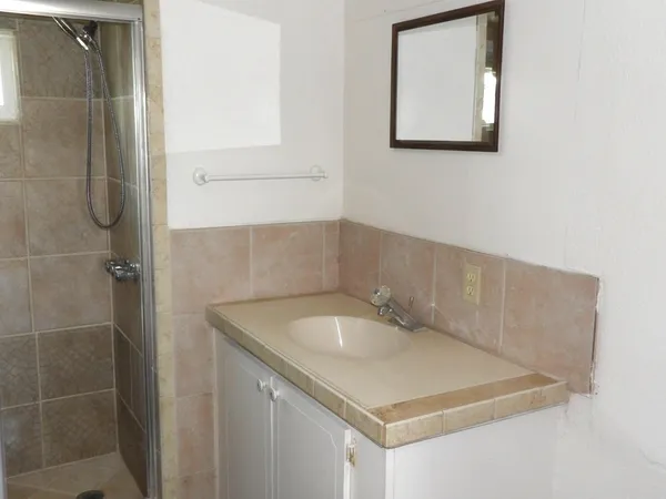 a bathroom with a shower