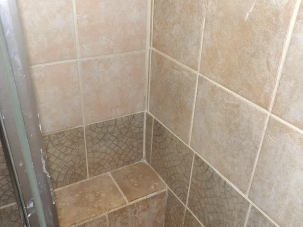 a white toilet sitting next to a shower