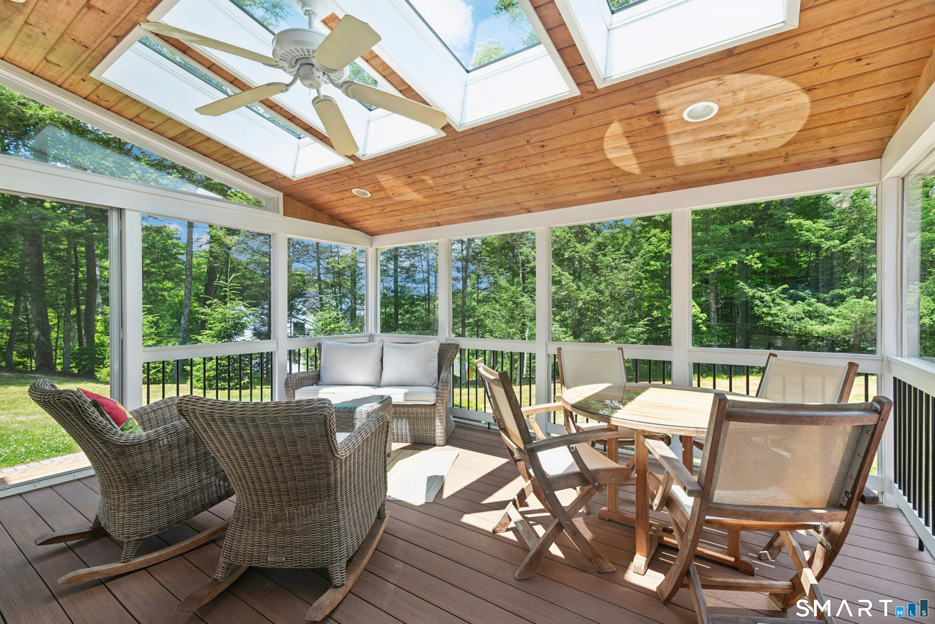 17 D Butterfield Road Newtown, CT 06470 - Photo 30 of 34 Delightful Screened Porch with Glass Panels for Three Season Use