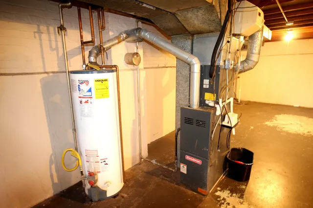 a view of a storage room with wooden floor