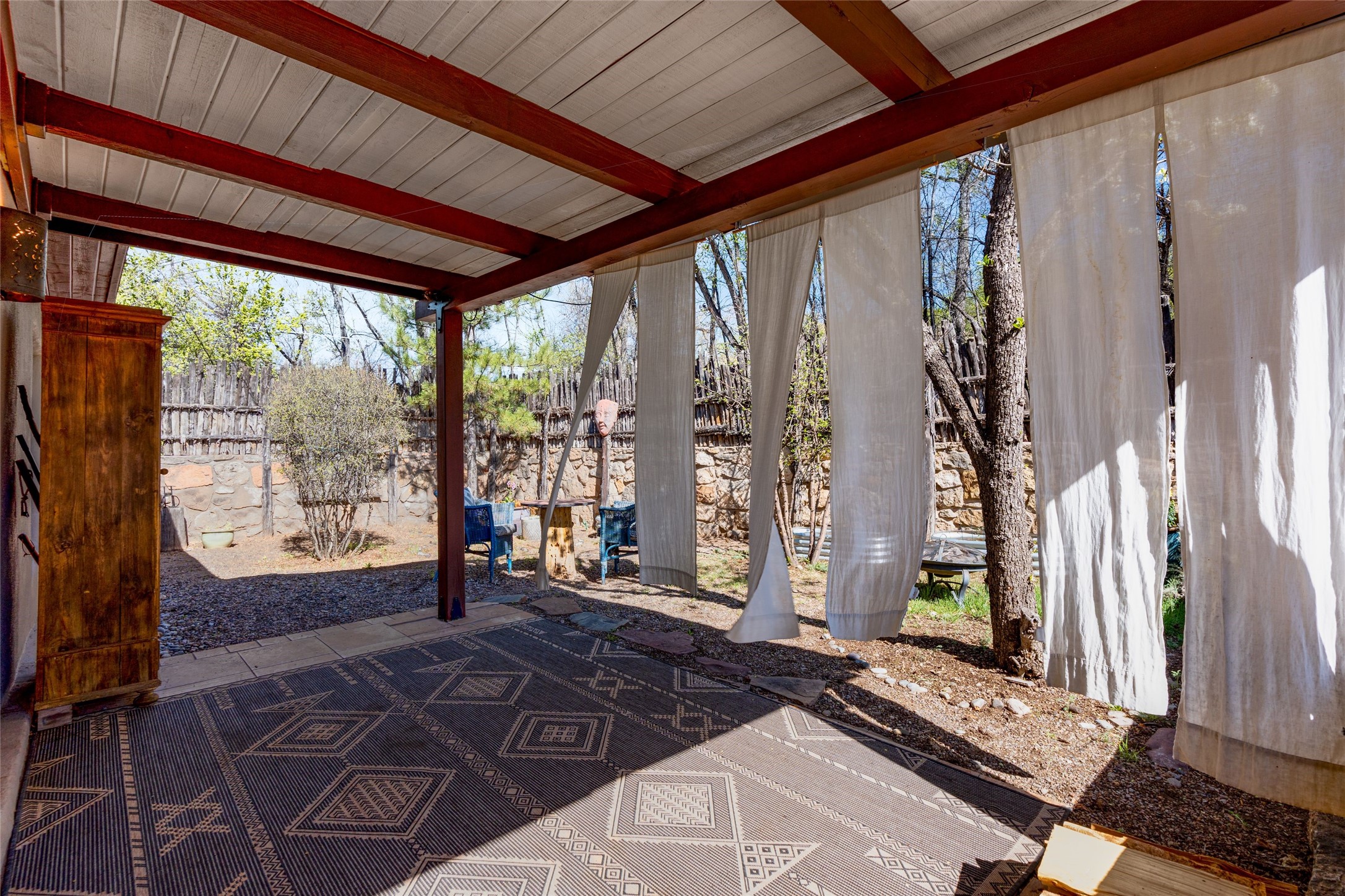 1402 Bishops Lodge Road, Unit A Santa Fe, NM 87506 - Photo 4 of 40 Covered Patio Space & Gardens @ Front Entry