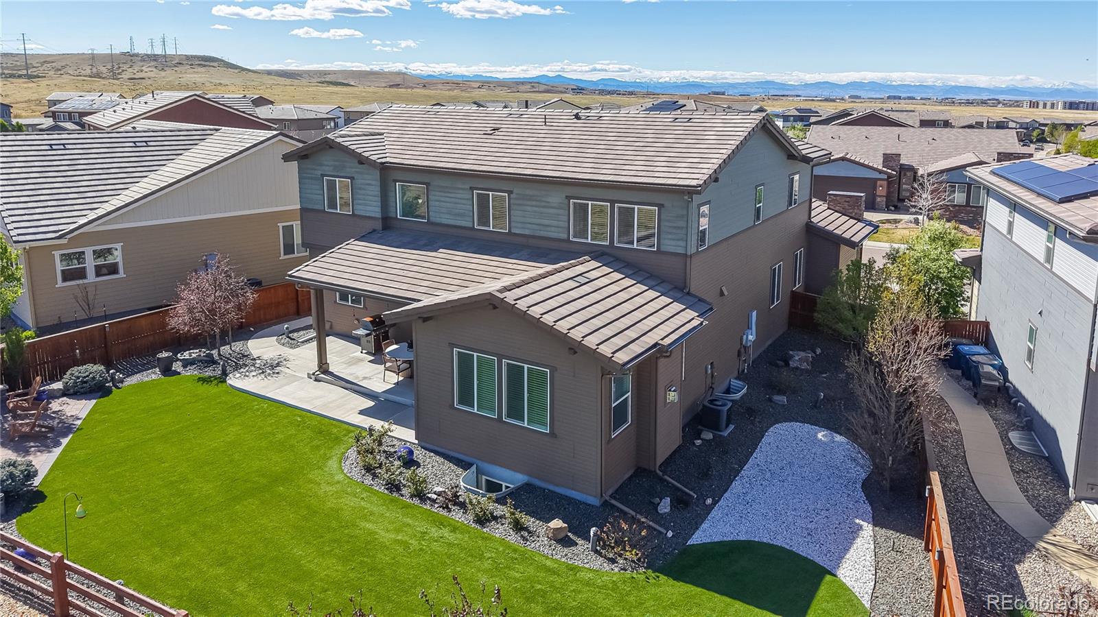 13950 Box Turtle Loop Parker, CO 80134 - Photo 30 of 48 an aerial view of a house with a garden