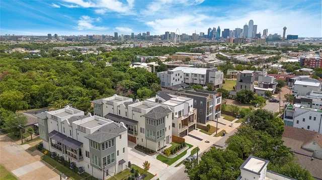 a view of a city that has tall buildings