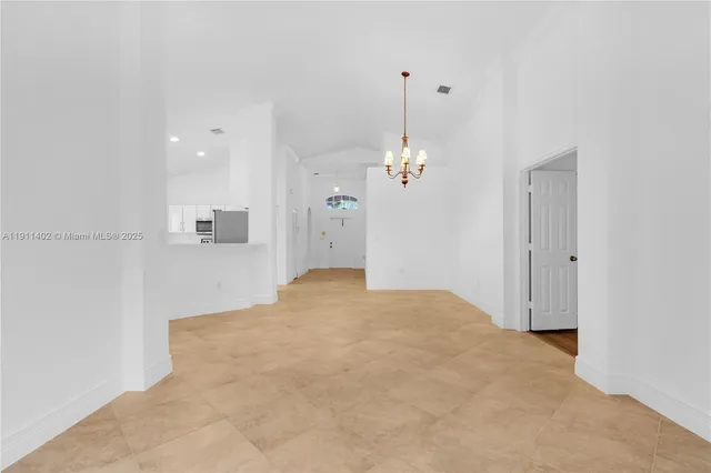 a view of a livingroom with a chandelier