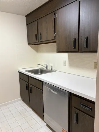 a sink with a cabinets
