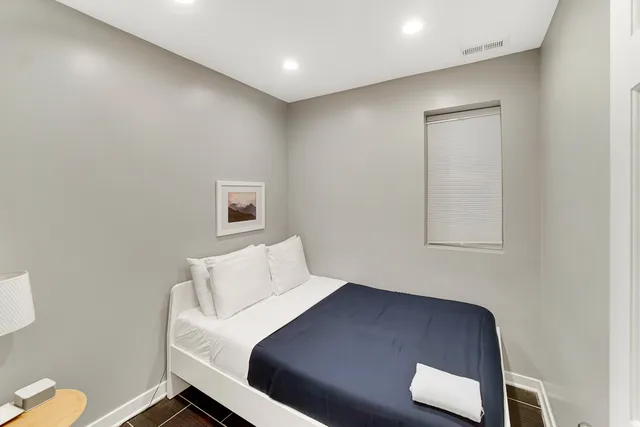 a bed room with a bed