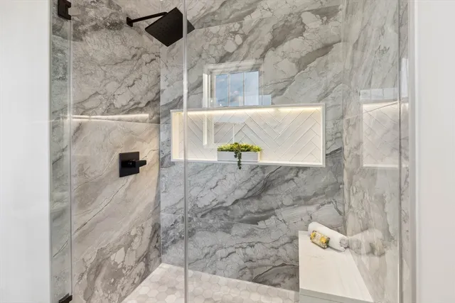 a bathroom with a shower