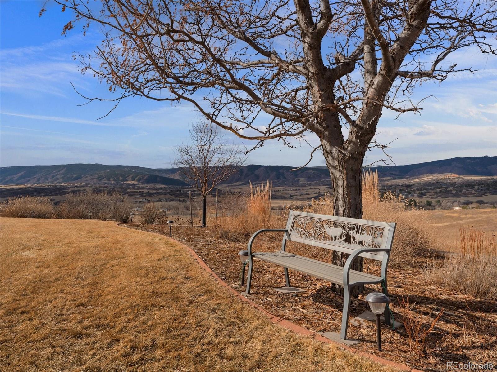 934 South Perry Park Road Sedalia, CO 80135 - Photo 43 of 48 a view of a lake with a bench