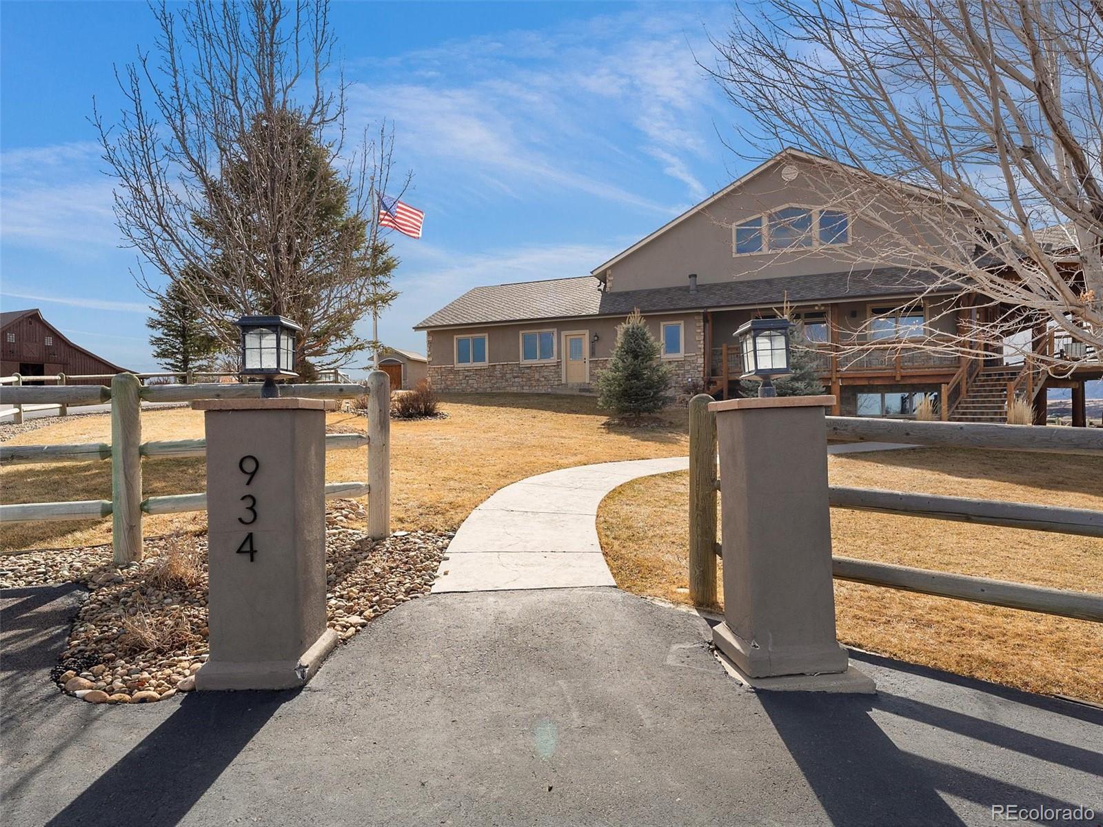 934 South Perry Park Road Sedalia, CO 80135 - Photo 7 of 48 a front view of a house with a yard