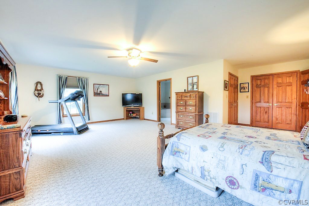 2923 Ashdale Road Center Cross, VA 22437 - Photo 19 of 45 Master bedroom with carpet, closets, fan/fixture,