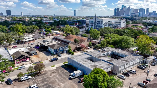 an aerial view of a city