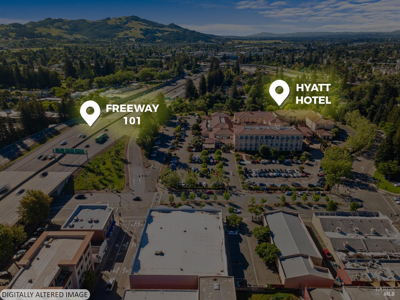 145 West 3rd Street Santa Rosa, CA 95401 - Photo 31 of 39 Proximity to Highway 101 and hotel (south facing)