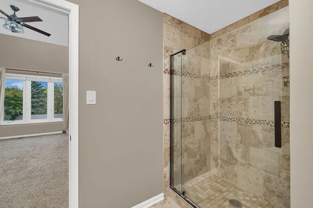 a bathroom with a shower