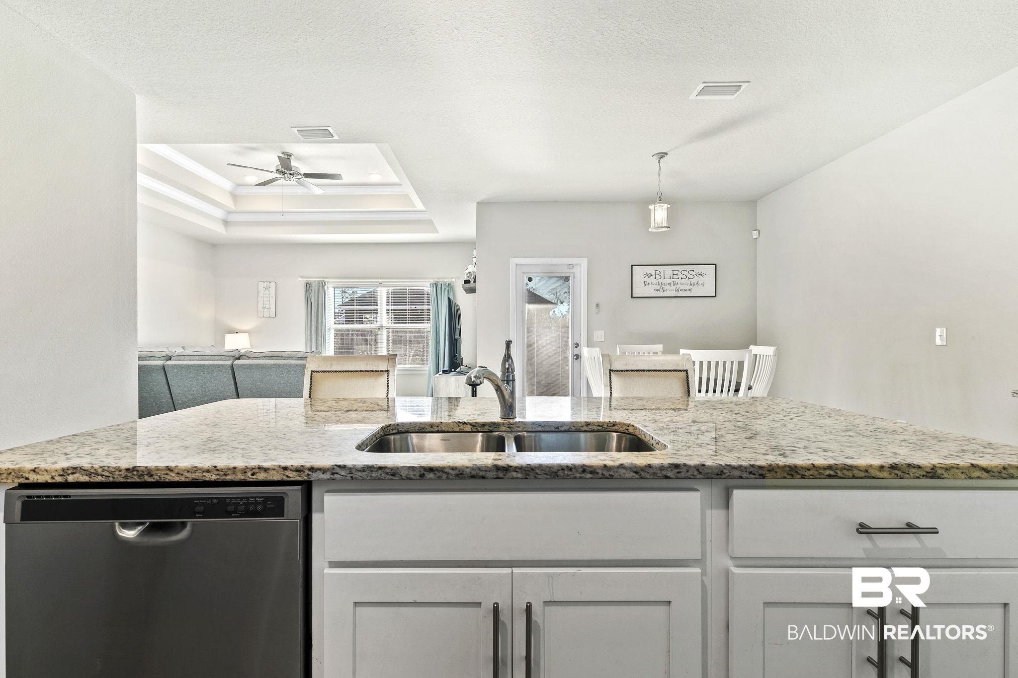 31610 Memphis Loop Daphne, AL 36527 - Photo 67 of 67 Kitchen with a ceiling fan, visible vents, a sink, dishwasher, and open floor plan